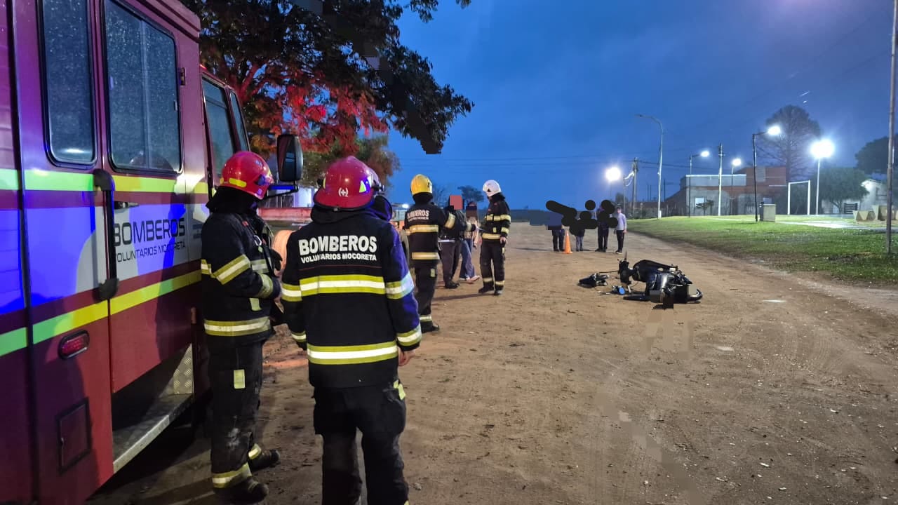 Mocoretá: siniestro vial en el que se debió trasladar a motociclista