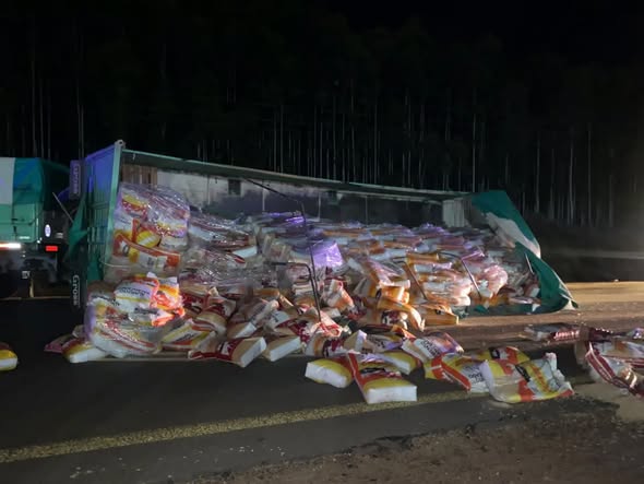 Volcó un camión en la Ruta 14 cerca de Mocoretá: hay un carril reducido