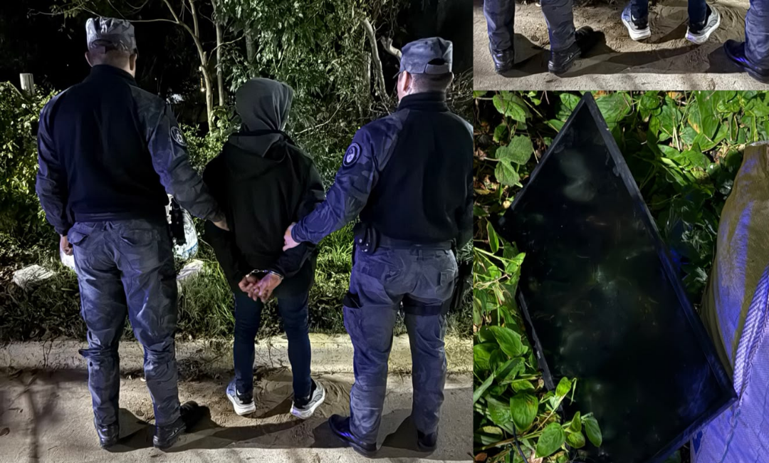 Robó un televisor, fue captado por cámaras y terminó detenido en Chajarí